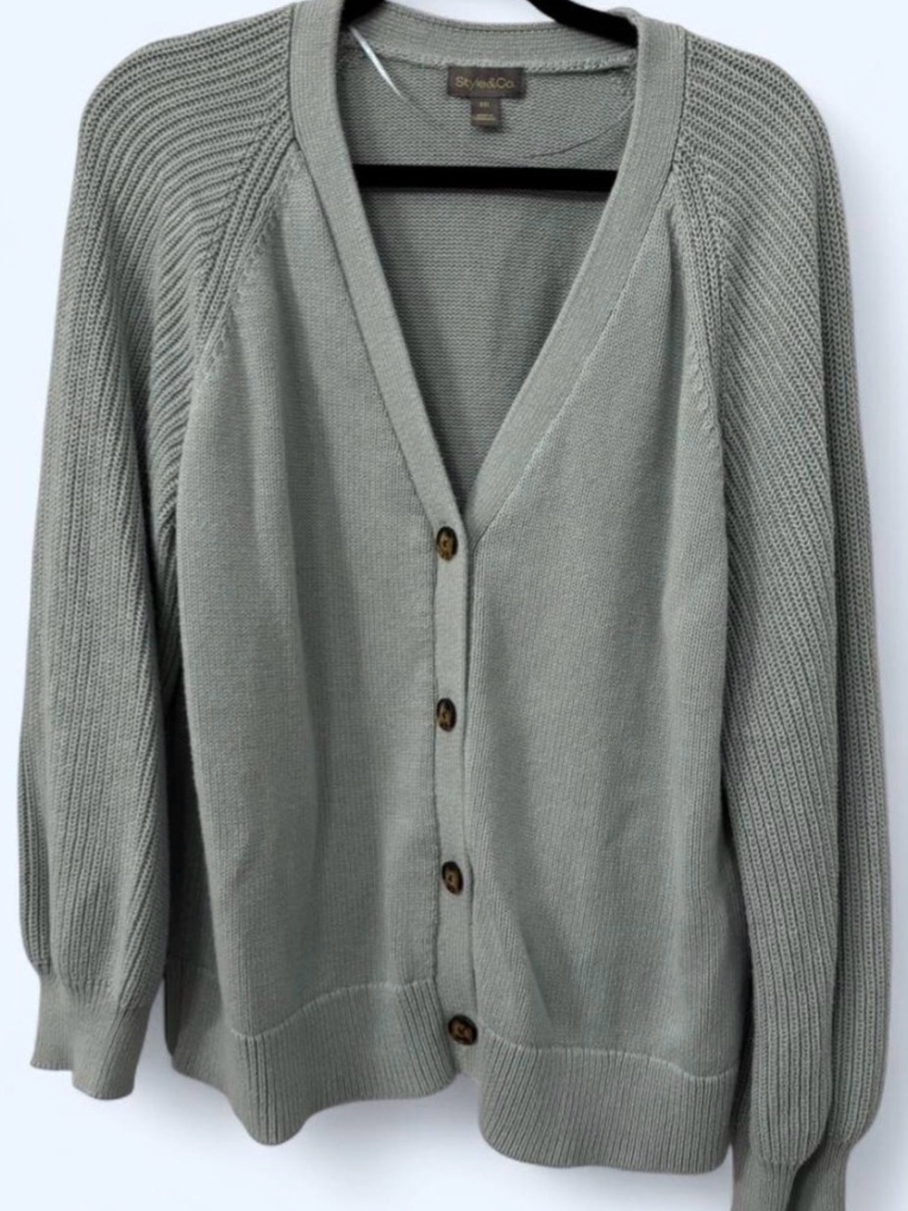 Sage Green Cotton Cardigan